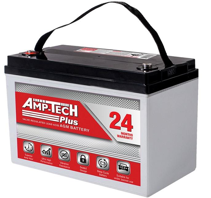 AMPtech AGM deep cycle battery